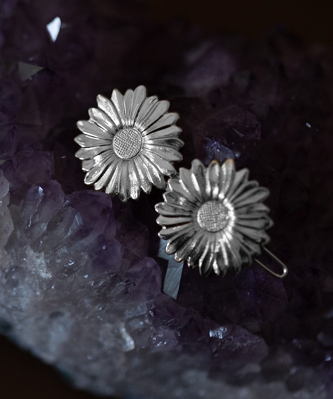 Barrette Maïa Argent Fleurs Accessoires Monsieur Simone
