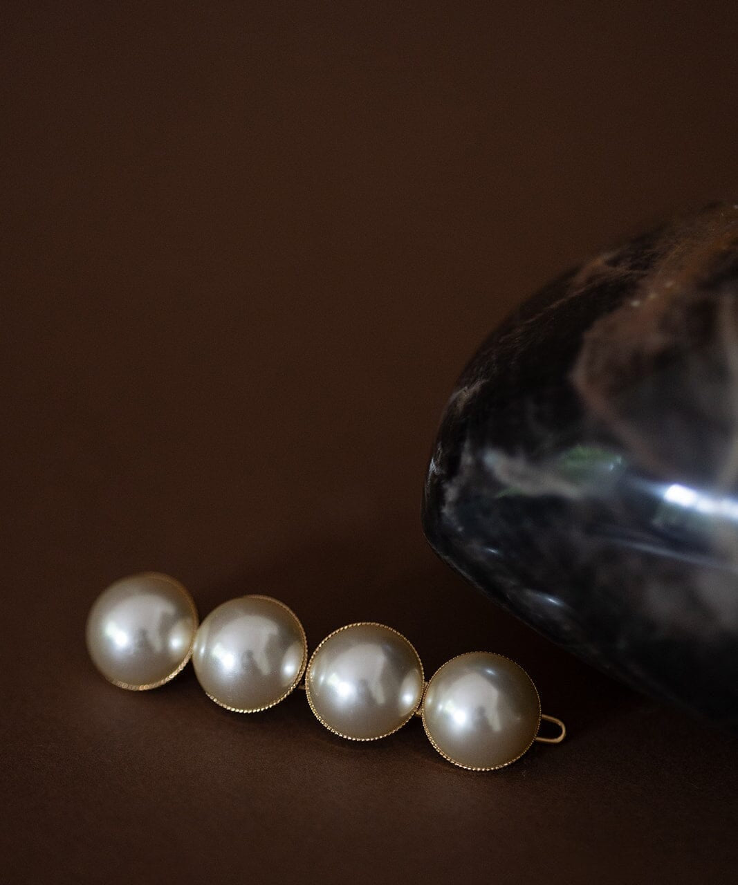 Barrette Nélya Or Perles Accessoires Monsieur Simone