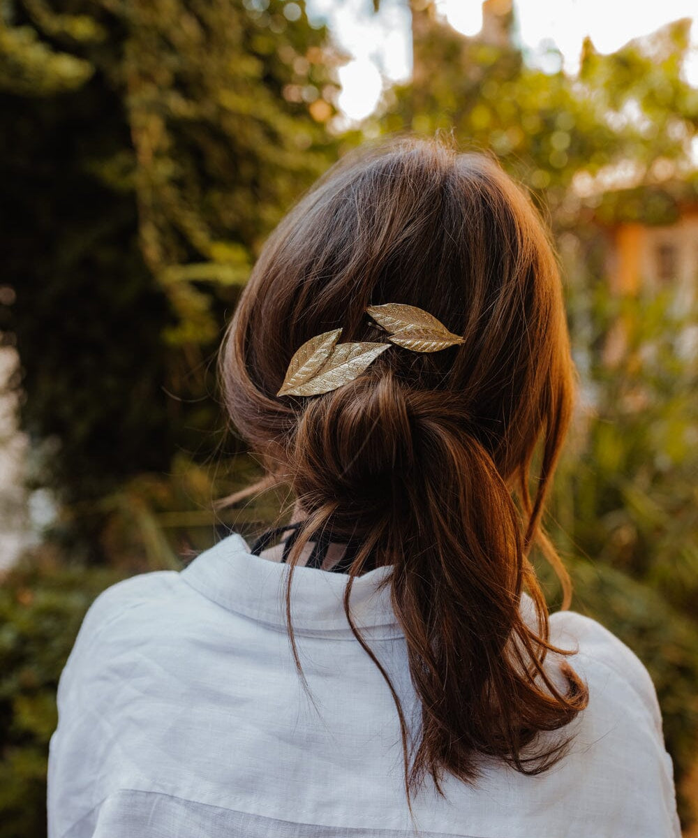 Barrette Thalie Or Feuilles Accessoires Monsieur Simone