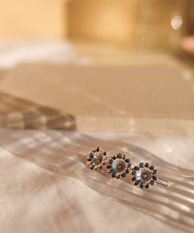 Barrette Théia Argent Fleurs Accessoires Monsieur Simone