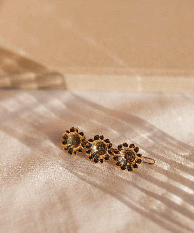 Barrette Théia Or Fleurs Accessoires Monsieur Simone