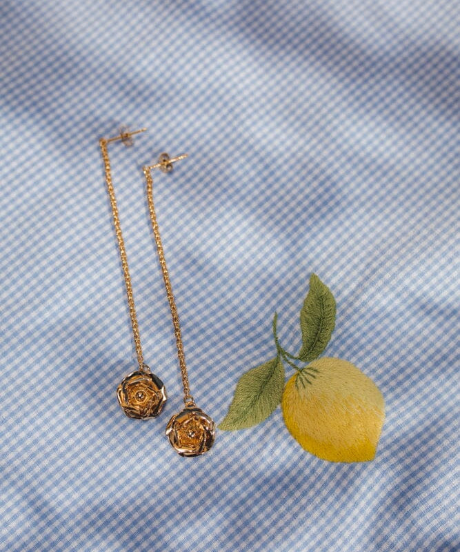 Boucles d'Oreilles Pendantes Aglaé Or Fleurs Boucles d'Oreilles Monsieur Simone
