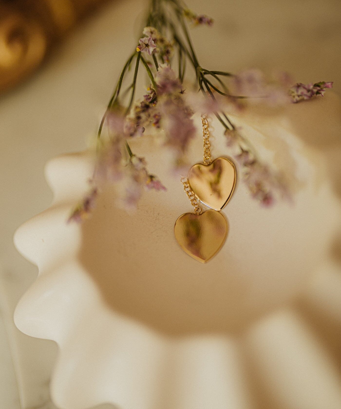 Boucles d'Oreilles Pendantes Aphrodite Or Coeur Boucles d'Oreilles Monsieur Simone