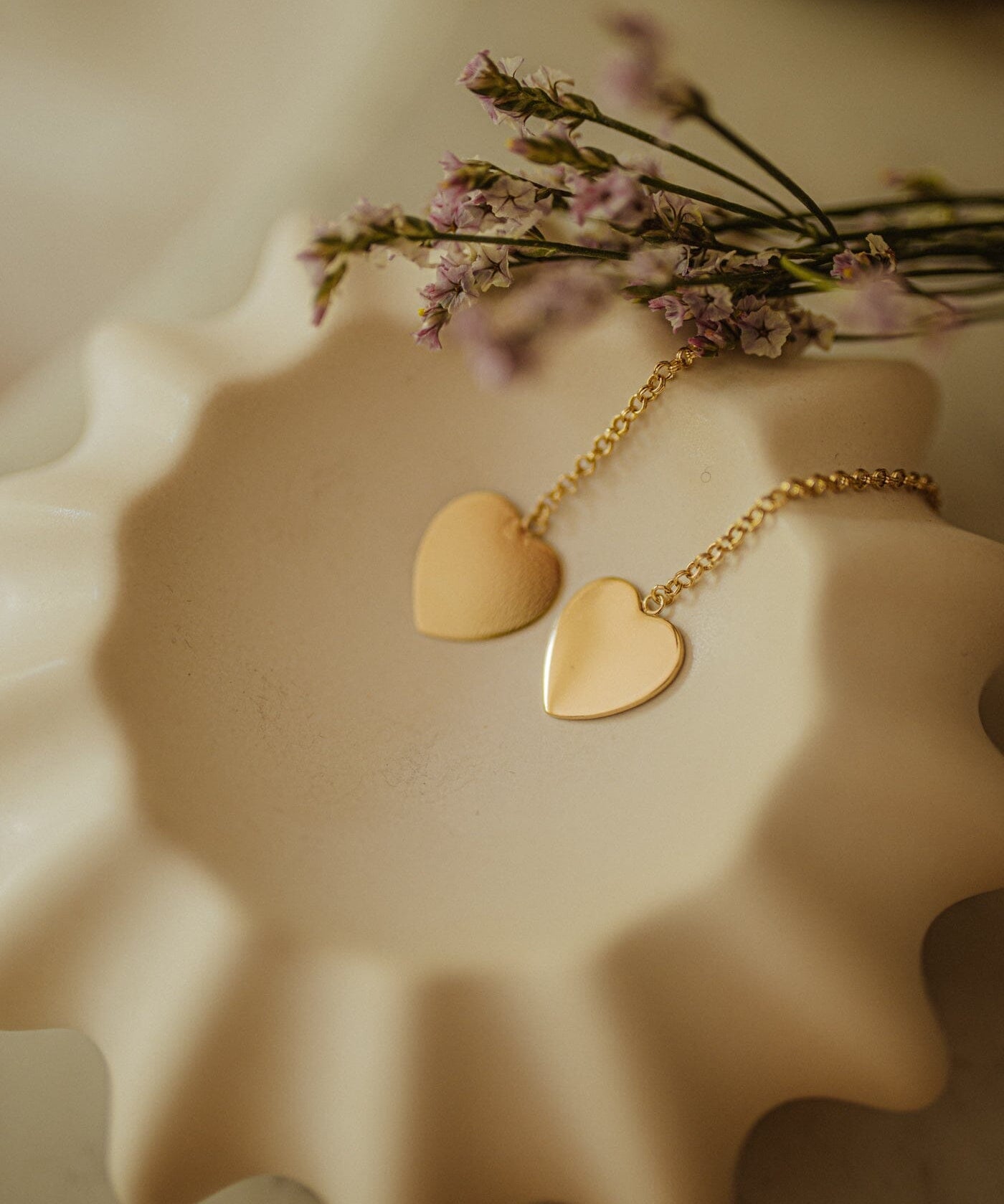 Boucles d'Oreilles Pendantes Aphrodite Or Coeur Boucles d'Oreilles Monsieur Simone