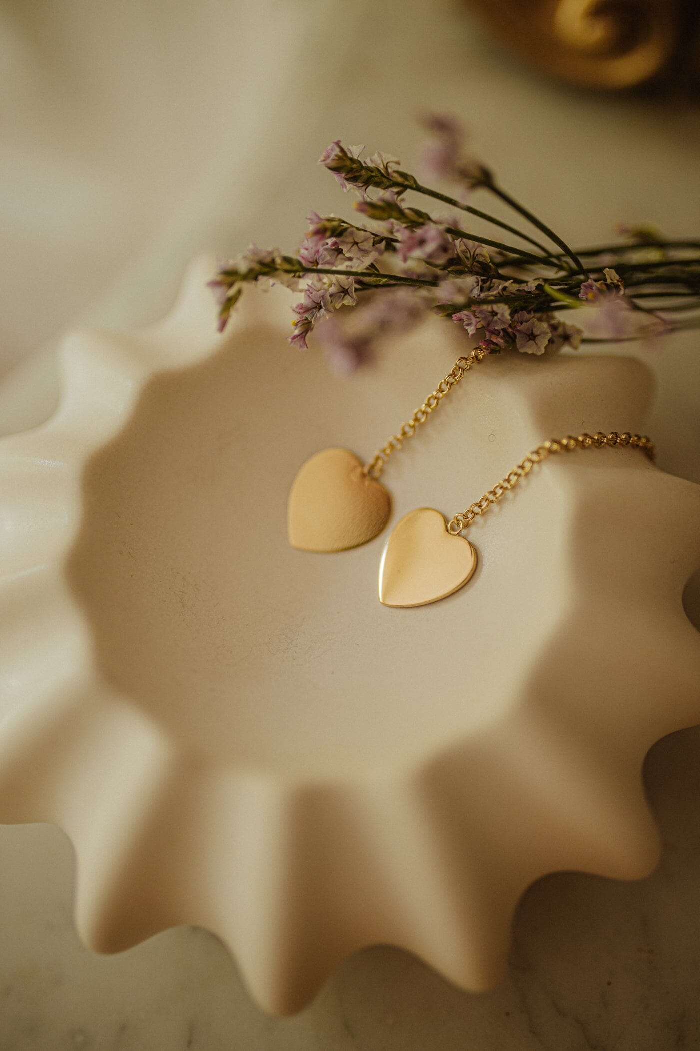 Boucles d'Oreilles Pendantes Aphrodite Or Coeur Boucles d'Oreilles Monsieur Simone