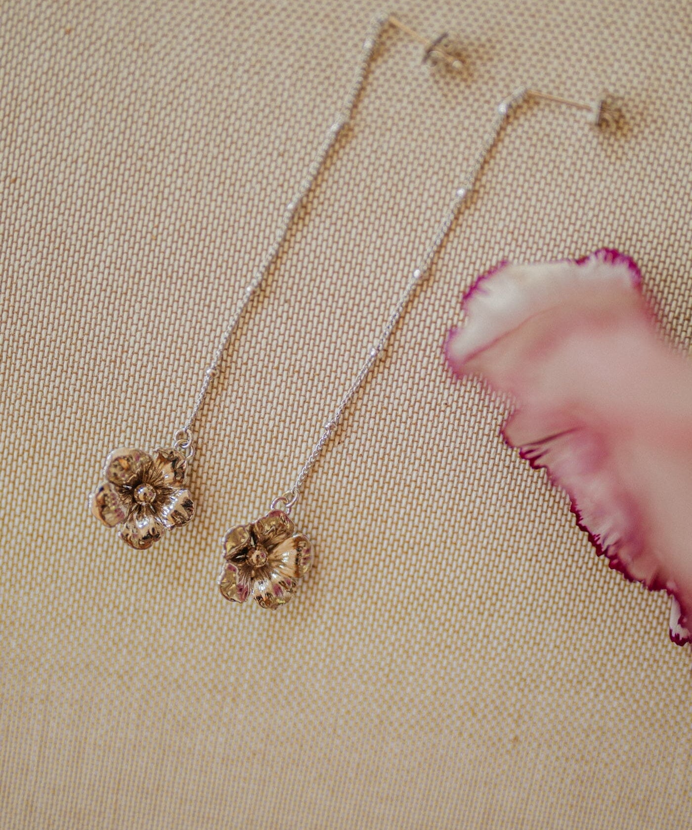 Boucles d'Oreilles Pendantes Gaïa Argent Fleurs Boucles d'Oreilles Monsieur Simone