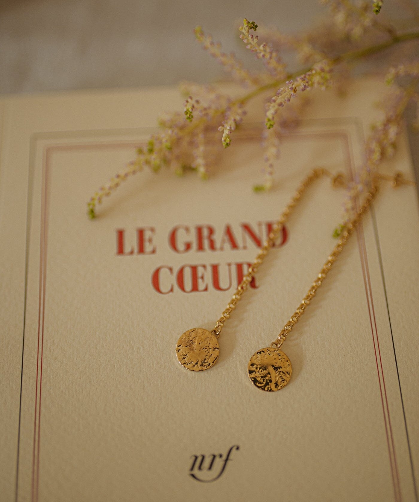 Boucles d'Oreilles Pendantes Hestia Or Ronds Martelés Boucles d'Oreilles Monsieur Simone