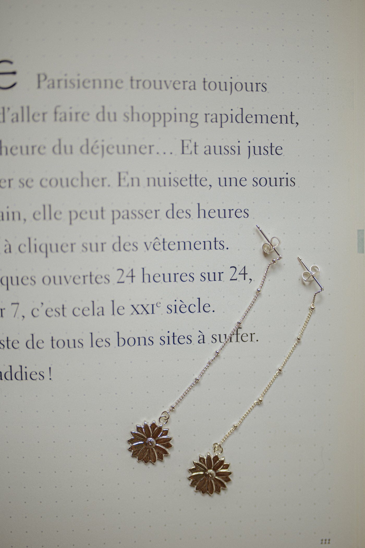 Boucles d'Oreilles Pendantes Maïa Argent Fleurs Boucles d'Oreilles Monsieur Simone