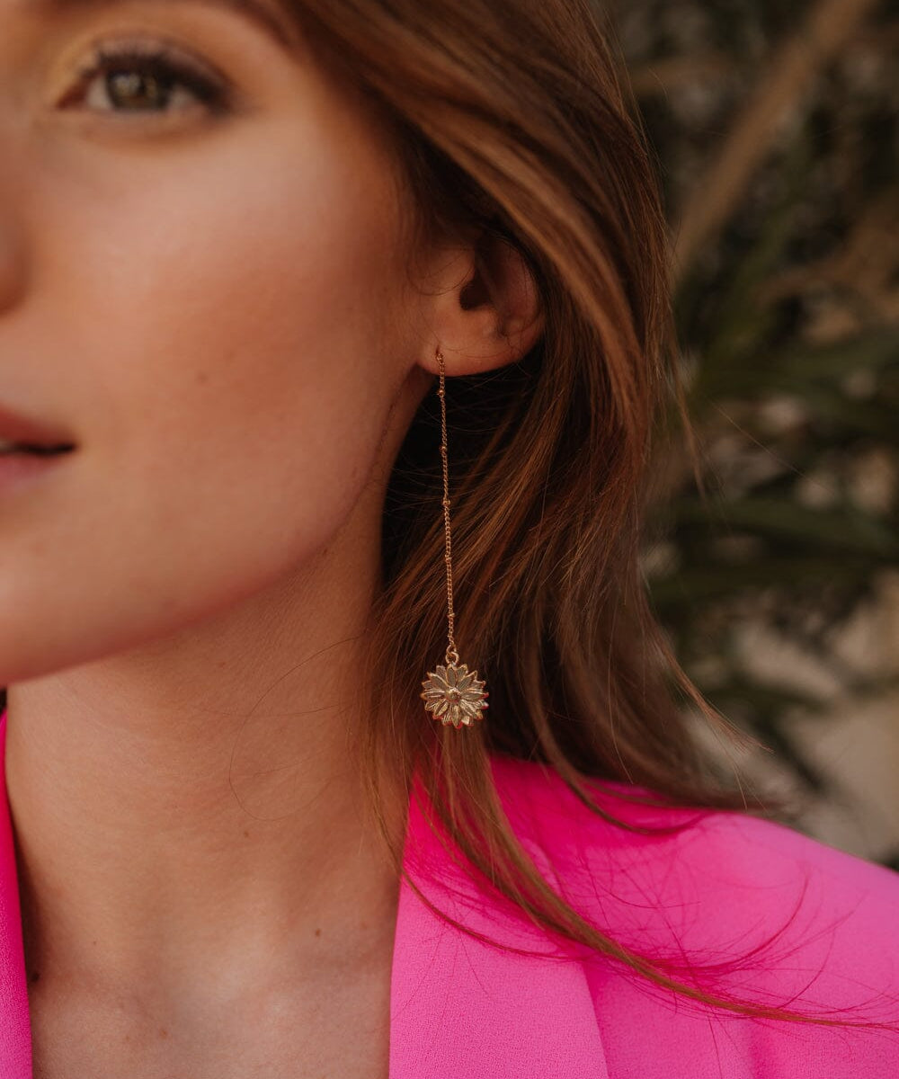 Boucles d'Oreilles Pendantes Maïa Argent Fleurs Boucles d'Oreilles Monsieur Simone
