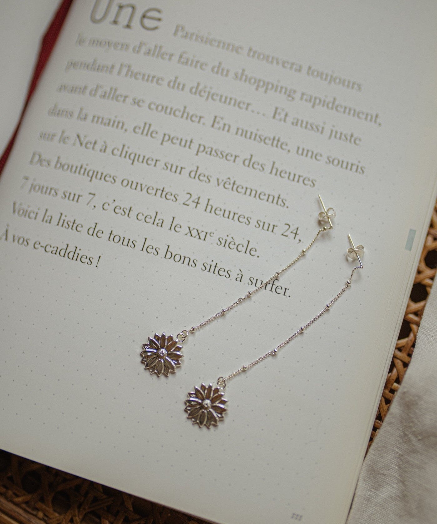 Boucles d'Oreilles Pendantes Maïa Argent Fleurs Boucles d'Oreilles Monsieur Simone