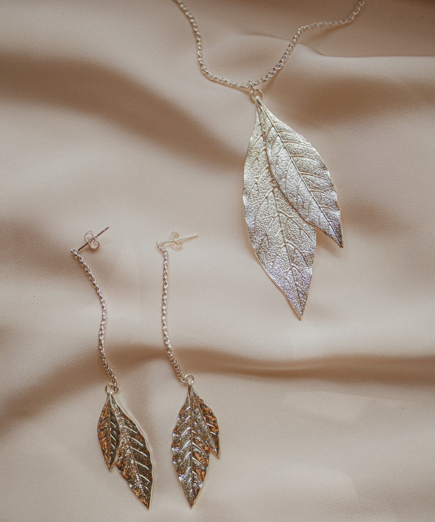 Boucles d'Oreilles Pendantes Thalie Argent Feuilles Boucles d'Oreilles Monsieur Simone