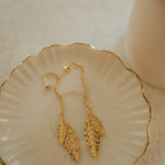 Boucles d'Oreilles Pendantes Thalie Or Feuilles Boucles d'Oreilles Monsieur Simone