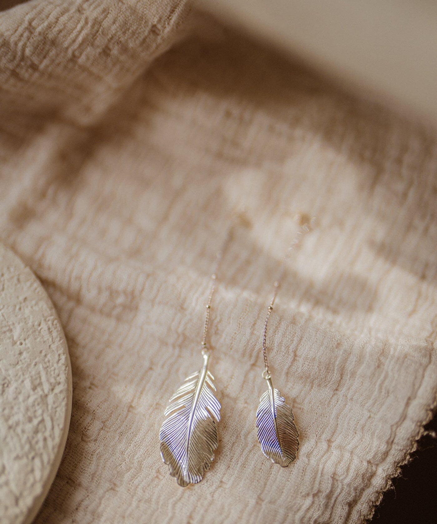 Boucles d'Oreilles Pendantes Zéphyr Argent Feuilles Boucles d'Oreilles Monsieur Simone