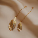 Boucles d'Oreilles Pendantes Zéphyr Or Feuilles Boucles d'Oreilles Monsieur Simone