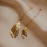 Boucles d'Oreilles Pendantes Zéphyr Or Feuilles Boucles d'Oreilles Monsieur Simone