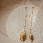 Boucles d'Oreilles Pendantes Zéphyr Or Feuilles Boucles d'Oreilles Monsieur Simone