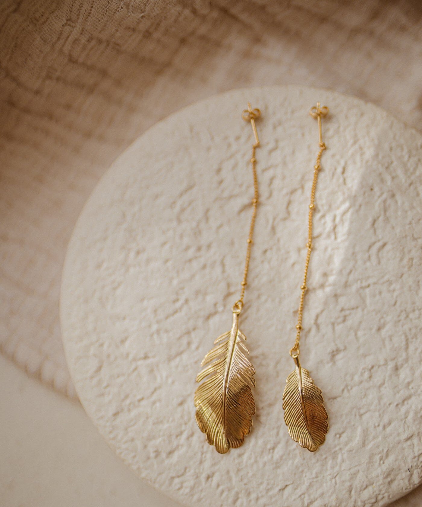 Boucles d'Oreilles Pendantes Zéphyr Or Feuilles Boucles d'Oreilles Monsieur Simone