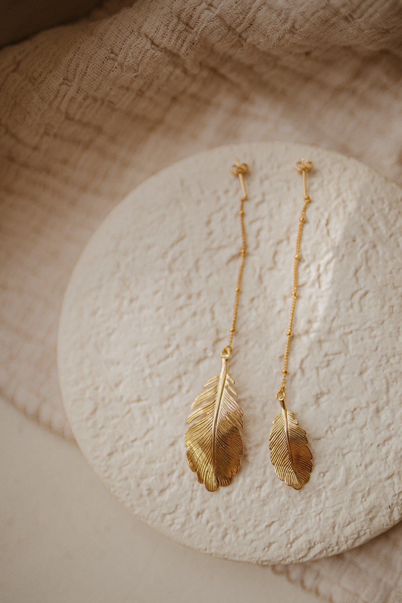Boucles d'Oreilles Pendantes Zéphyr Or Feuilles Boucles d'Oreilles Monsieur Simone