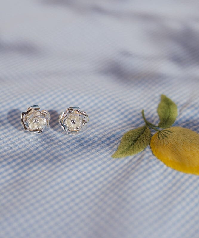 Boucles d'Oreilles Puces Aglaé Argent Fleurs Boucles d'Oreilles Monsieur Simone