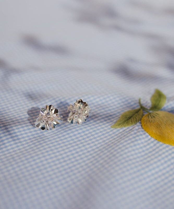 Boucles d'Oreilles Puces Aglaé Trio Argent Fleurs Boucles d'Oreilles Monsieur Simone