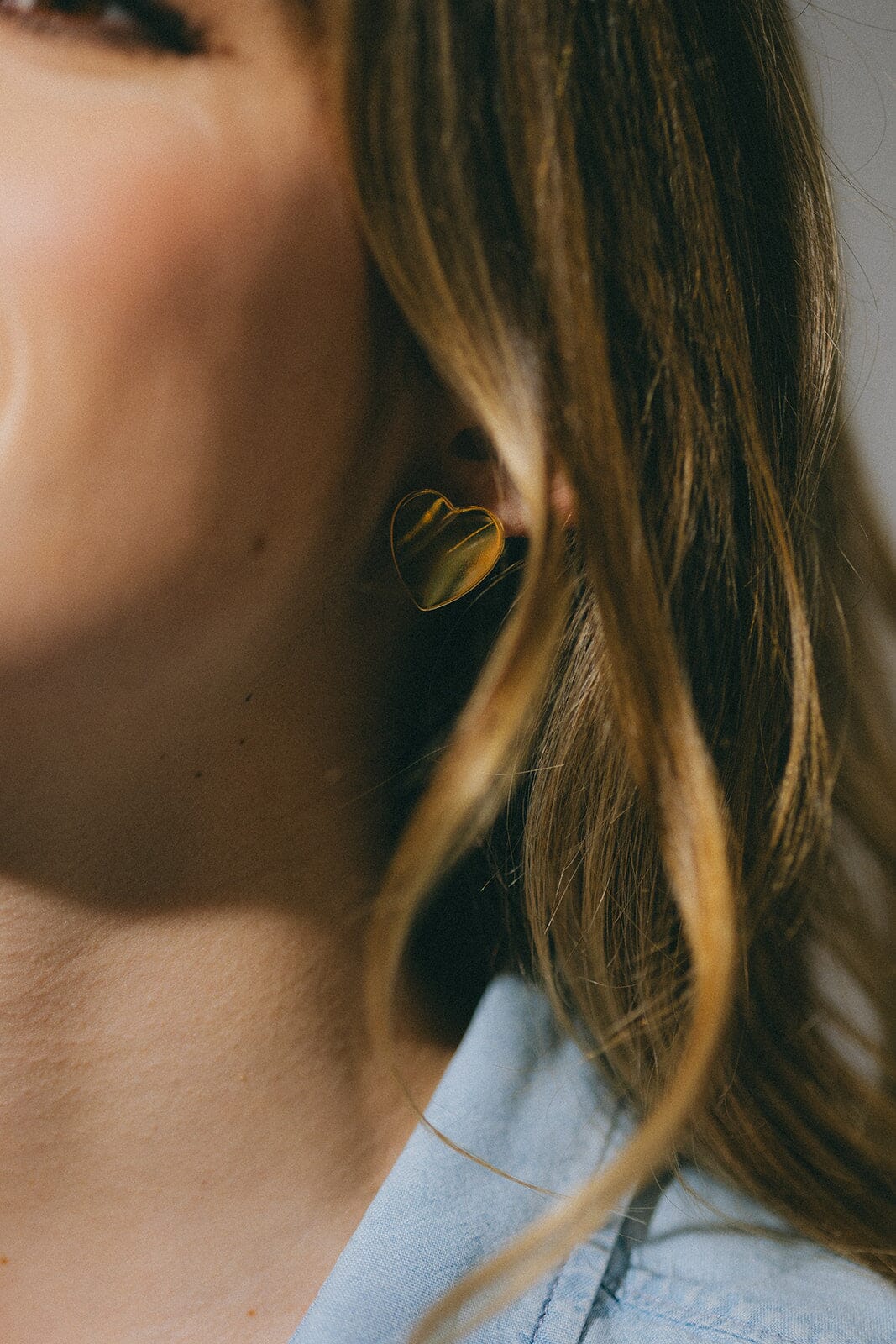 Boucles d'Oreilles Puces Aphrodite Argent Coeur Boucles d'Oreilles Monsieur Simone