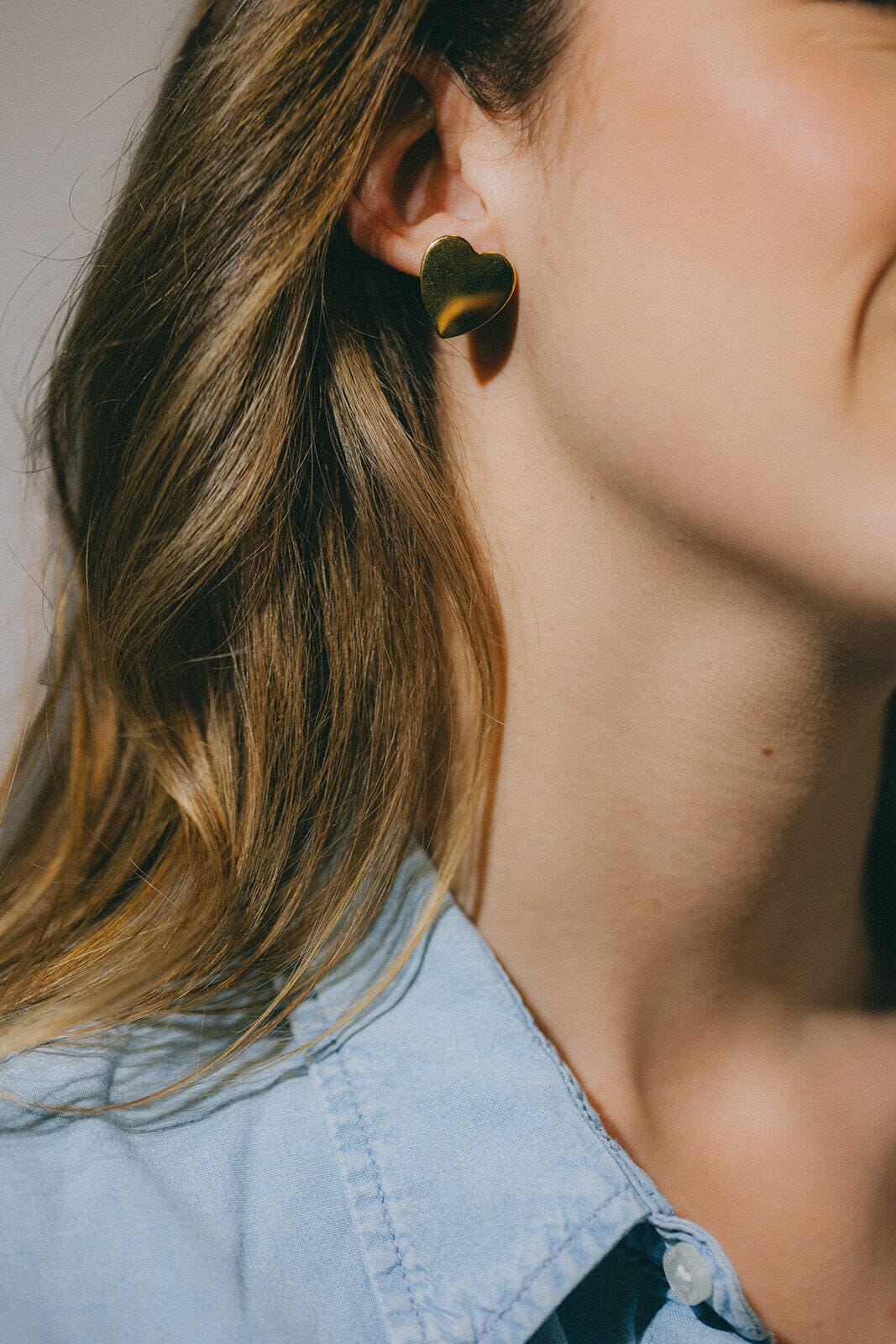 Boucles d'Oreilles Puces Aphrodite Argent Coeur Boucles d'Oreilles Monsieur Simone