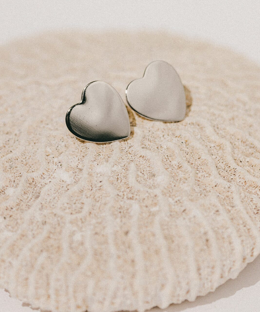 Boucles d'Oreilles Puces Aphrodite Argent Coeur Boucles d'Oreilles Monsieur Simone