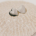 Boucles d'Oreilles Puces Aphrodite Argent Coeur Boucles d'Oreilles Monsieur Simone