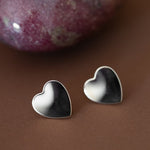 Boucles d'Oreilles Puces Aphrodite Argent Coeur Boucles d'Oreilles Monsieur Simone