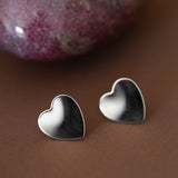 Boucles d'Oreilles Puces Aphrodite Argent Coeur Boucles d'Oreilles Monsieur Simone