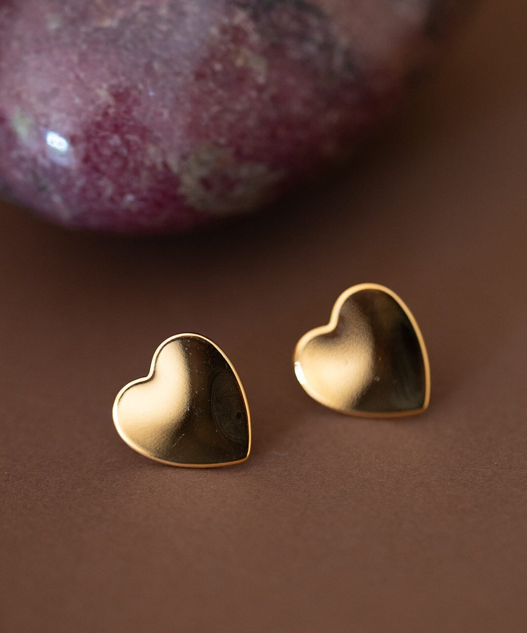 Boucles d'Oreilles Puces Aphrodite Or Coeur Boucles d'Oreilles Monsieur Simone