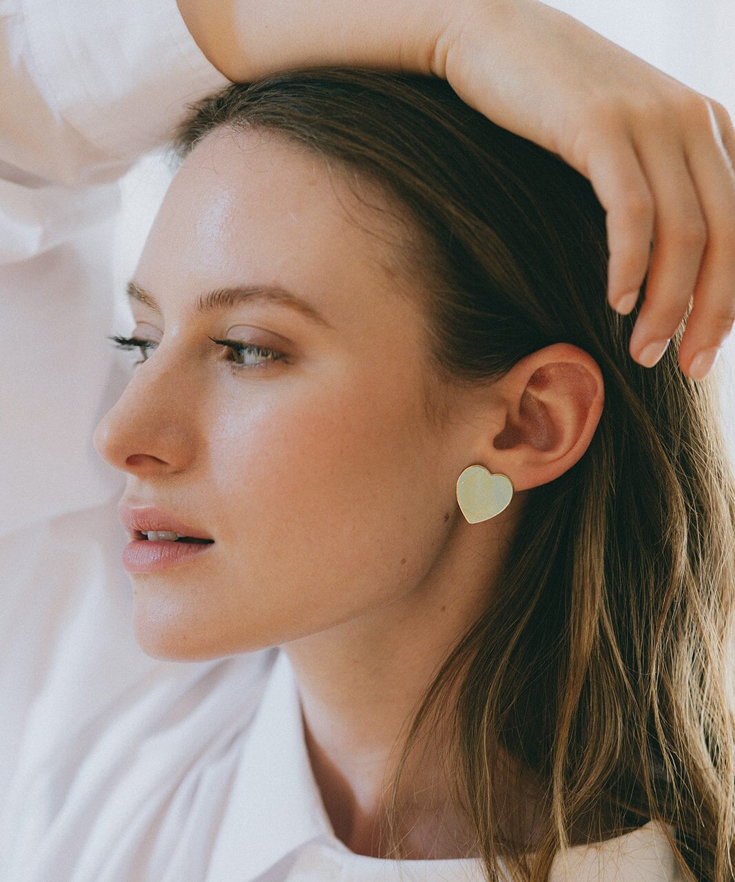 Boucles d'Oreilles Puces Aphrodite Or Coeur Boucles d'Oreilles Monsieur Simone