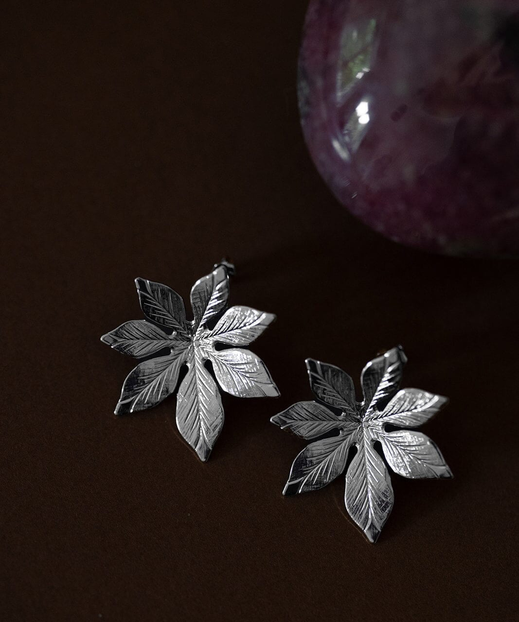 Boucles d'Oreilles Puces Chloris Argent Fleurs Boucles d'Oreilles Monsieur Simone