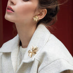 Boucles d'Oreilles Puces Chloris Argent Fleurs Boucles d'Oreilles Monsieur Simone