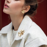 Boucles d'Oreilles Puces Chloris Argent Fleurs Boucles d'Oreilles Monsieur Simone