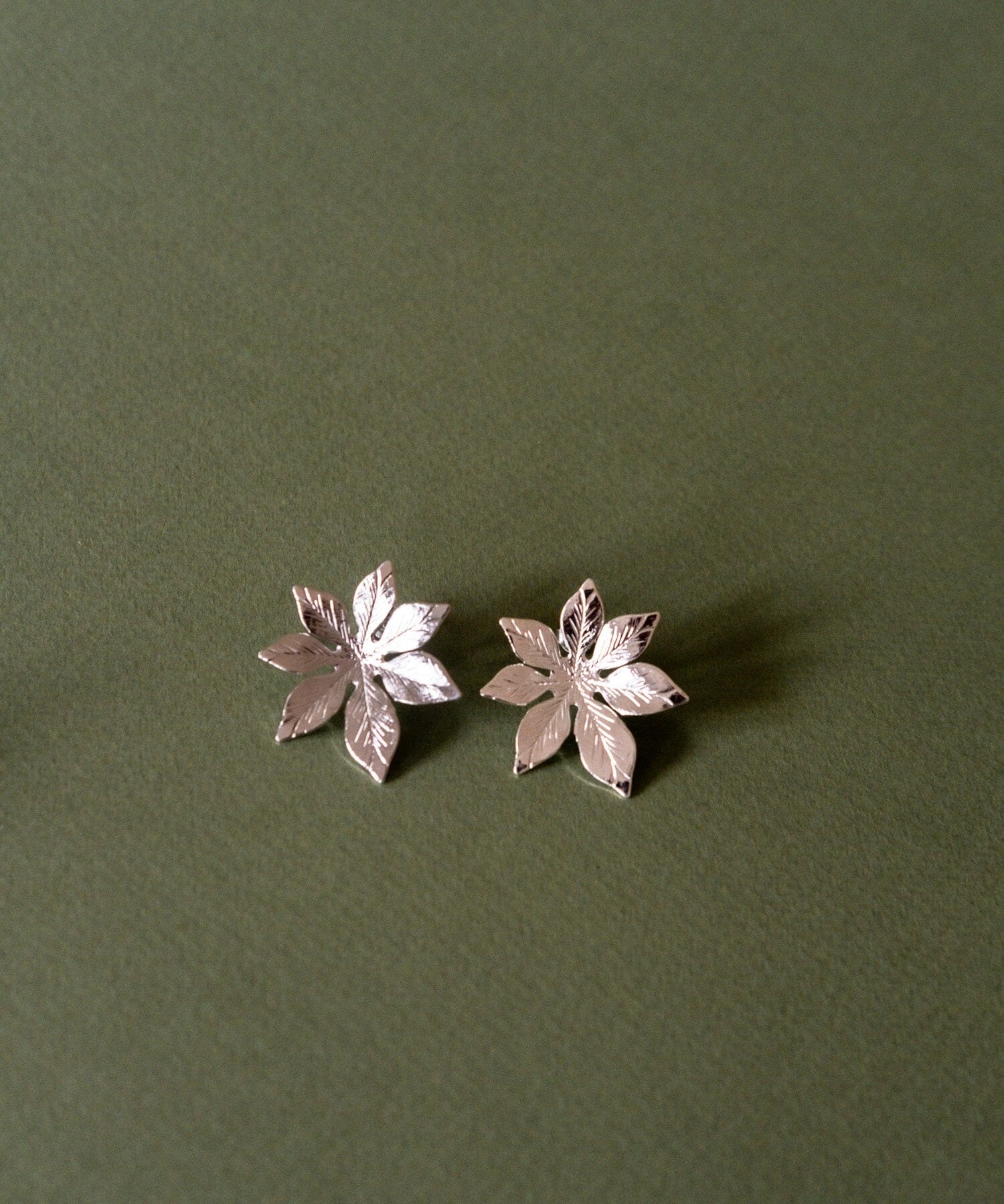 Boucles d'Oreilles Puces Chloris Argent Fleurs Boucles d'Oreilles Monsieur Simone