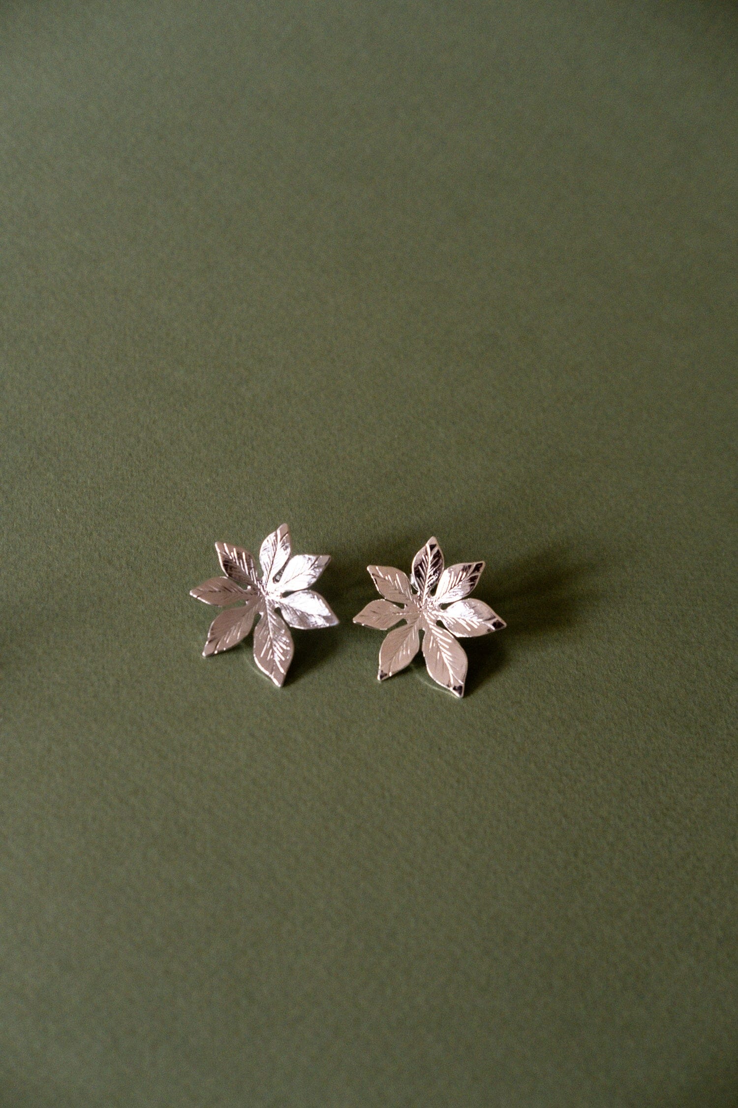 Boucles d'Oreilles Puces Chloris Argent Fleurs Boucles d'Oreilles Monsieur Simone