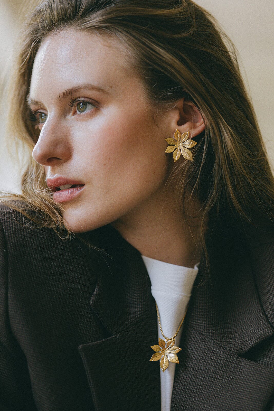 Boucles d'Oreilles Puces Chloris Argent Fleurs Boucles d'Oreilles Monsieur Simone