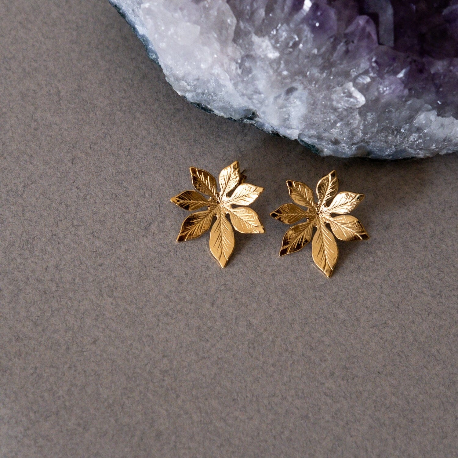 Boucles d'Oreilles Puces Chloris Or Fleurs Boucles d'Oreilles Monsieur Simone