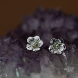 Boucles d'Oreilles Puces Gaïa Argent Fleurs Boucles d'Oreilles Monsieur Simone