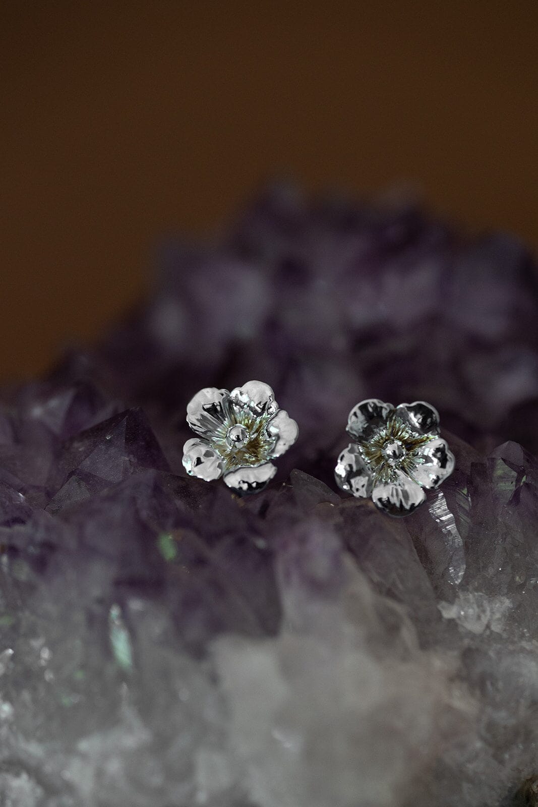 Boucles d'Oreilles Puces Gaïa Argent Fleurs Boucles d'Oreilles Monsieur Simone
