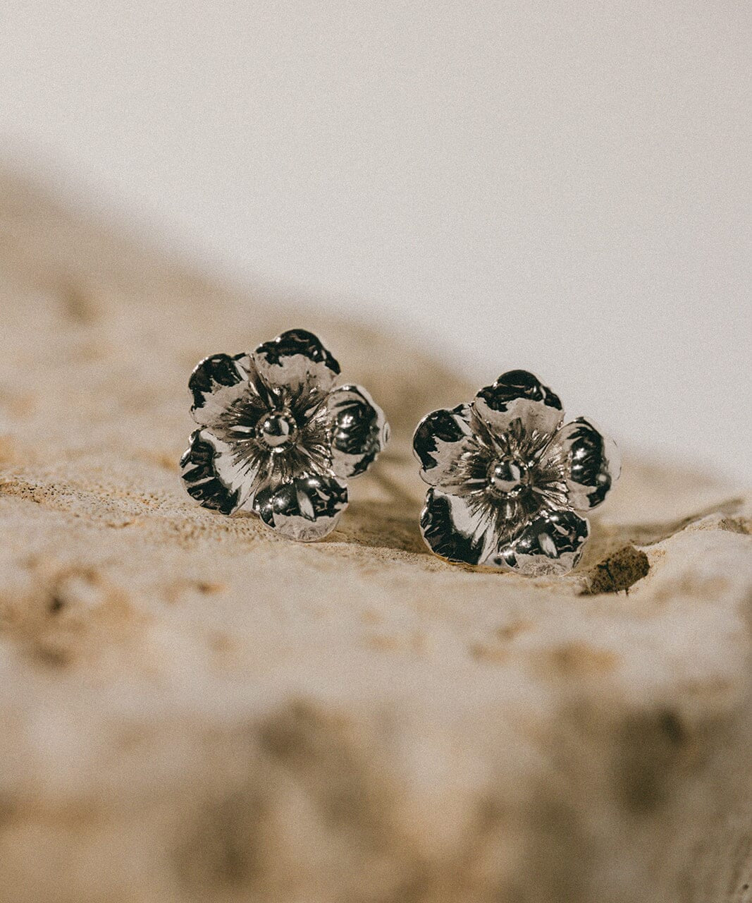 Boucles d'Oreilles Puces Gaïa Argent Fleurs Boucles d'Oreilles Monsieur Simone