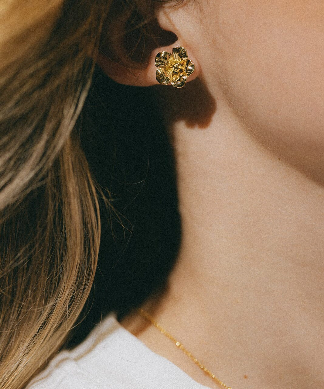 Boucles d'Oreilles Puces Gaïa Argent Fleurs Boucles d'Oreilles Monsieur Simone