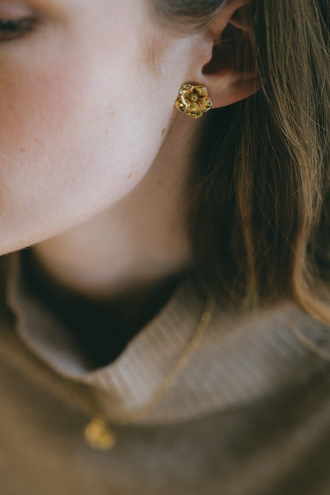 Boucles d'Oreilles Puces Gaïa Argent Fleurs Boucles d'Oreilles Monsieur Simone