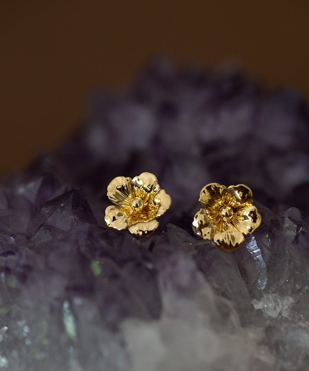 Boucles d'Oreilles Puces Gaïa Or Fleurs Boucles d'Oreilles Monsieur Simone