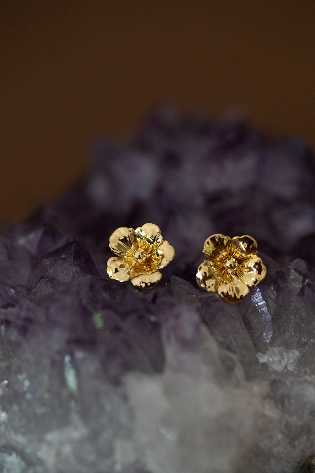 Boucles d'Oreilles Puces Gaïa Or Fleurs Boucles d'Oreilles Monsieur Simone
