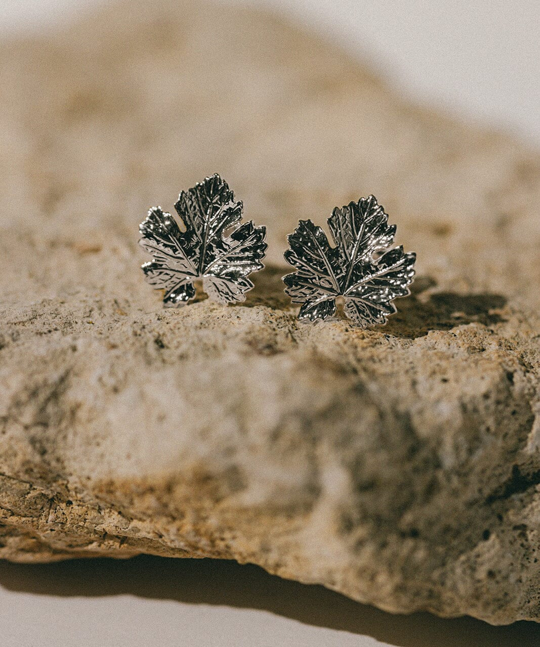 Boucles d'Oreilles Puces Héra Argent Feuilles Boucles d'Oreilles Monsieur Simone