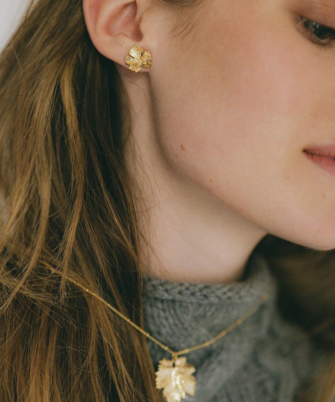 Boucles d'Oreilles Puces Héra Argent Feuilles Boucles d'Oreilles Monsieur Simone