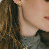 Boucles d'Oreilles Puces Héra Argent Feuilles Boucles d'Oreilles Monsieur Simone