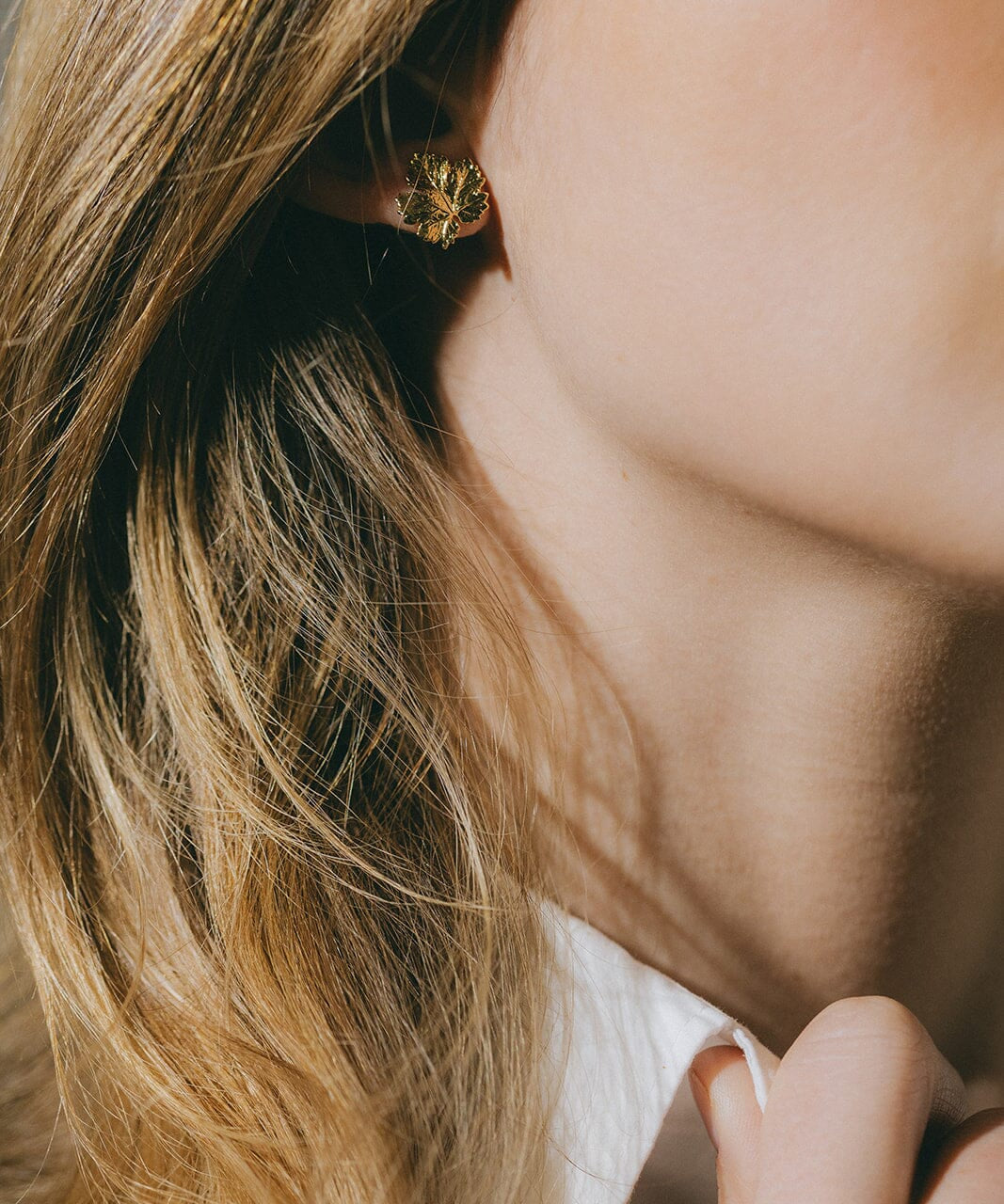 Boucles d'Oreilles Puces Héra Argent Feuilles Boucles d'Oreilles Monsieur Simone